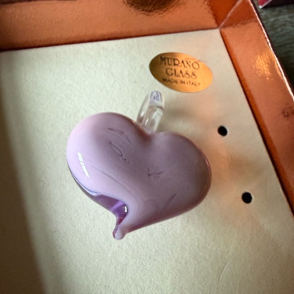 Venice Italy Murano Glass Heart Pendant - Picture 4 of 6